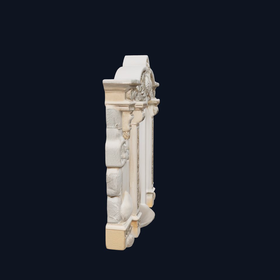 Ornate Wooden Door with Stone Architrave Model Pack